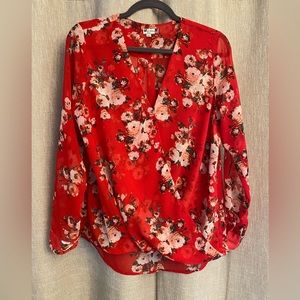 Kut From the Kloth Red Floral Blouse - Size Medium